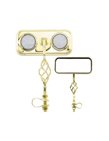 Rectangle Cage Mirror Gold Clear Reflectors.